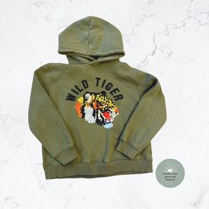 Zara | Size 7/8 EUC Thick hoodie with tiger sequins design.